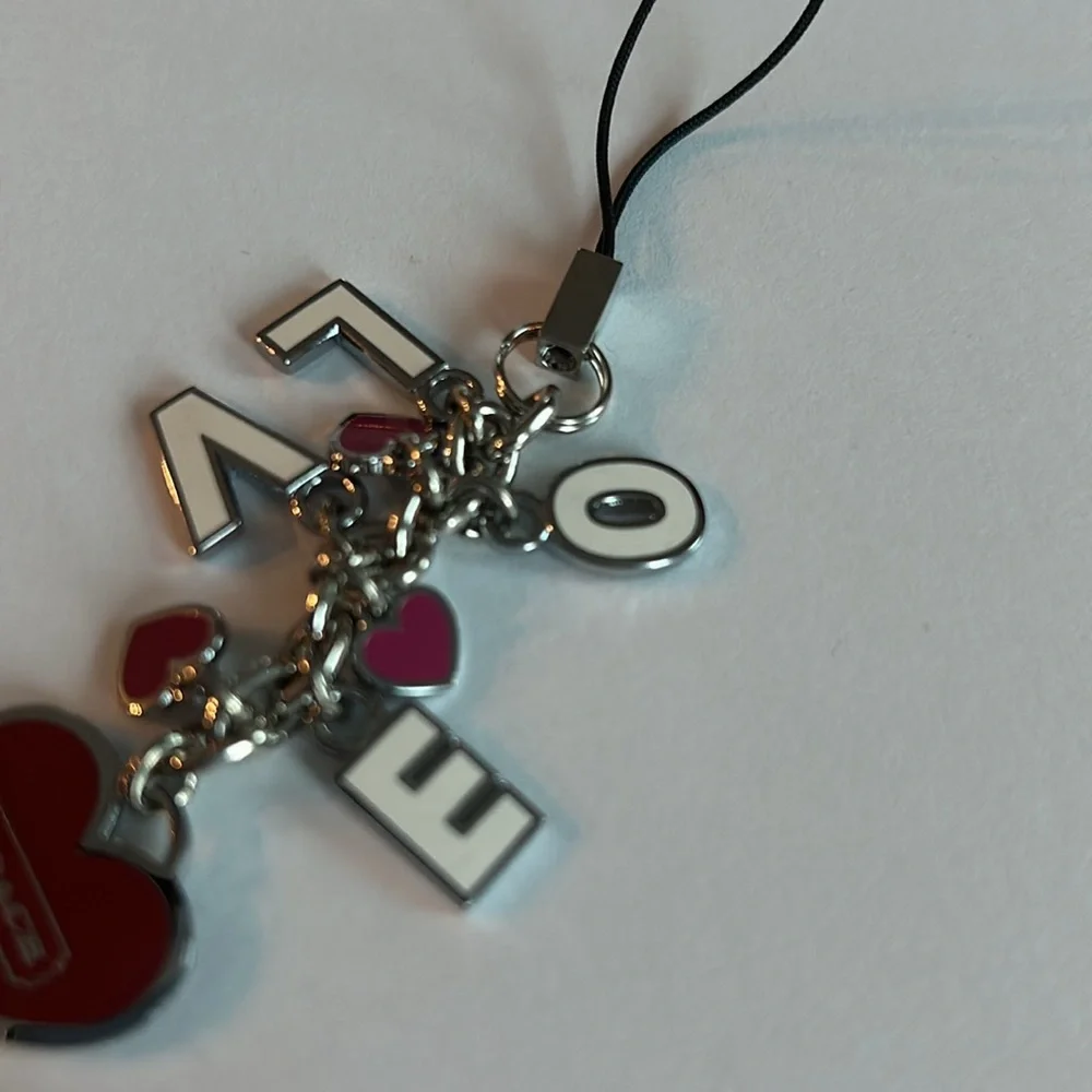 NWOT COACH Vintage Red Pink Enamel Heart
LOVE Lanyard Keychain Fob - Picture 7 of 10